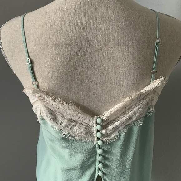 NWT Zara seafoam green and cream lace camisole size: S - Picture 5 of 7